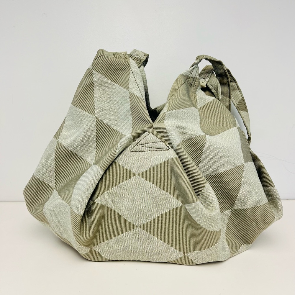Quirky Sage Green Checkered Shoulder Bag